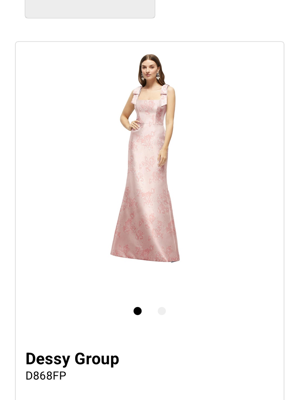 Pink Jacquard Bow-Shoulder Evening Gown